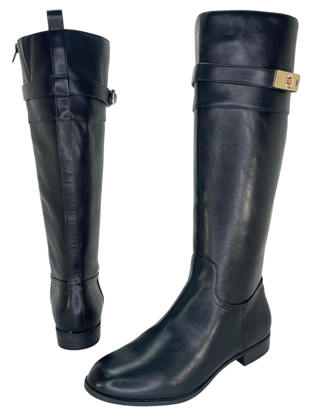 Giani Bernini Taharahh Black Faux Leather Knee High Womens Boots Size 9.5M - Picture 8 of 12